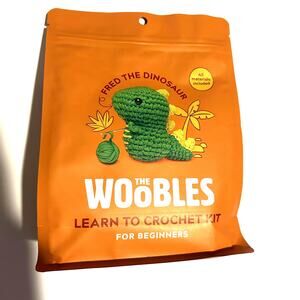 The Woobles Fred the Dinosaur Learn To Crochet Kit For Beginners With Hook NEW